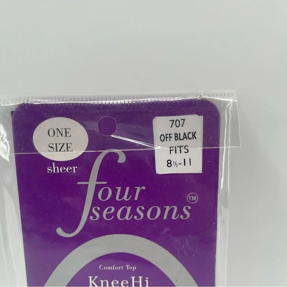 Four Seasons 707 Women’s Comfort Sheer Knee Highs 8.5-11 Black and Brown, NIP